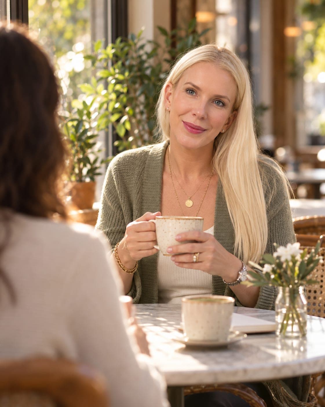 A coaching conversation over tea